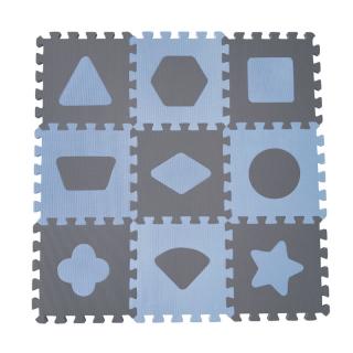 BABYDAN Penová hracia podložka puzzle Geometrické tvary, Blue 90 x 90 cm