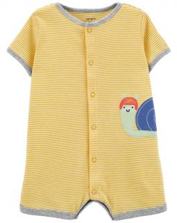 CARTER'S Overal letný krátky rukáv Yellow Snail chlapec 6m