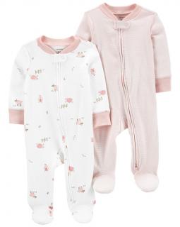 CARTER'S Overal na zips Sheeps&amp;Stripes LBB 2ks dievča 3m