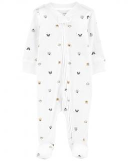 CARTER'S Overal na zips Sleep&amp;Play White Animals neutrál 3m