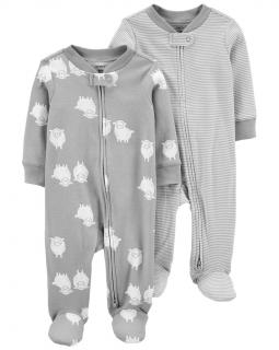 CARTER'S Overal na zips Stripes&amp;Sheeps neutrál LBB 2ks 3m