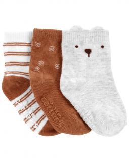 CARTER'S Ponožky Bear neutrál 3ks NB/ veľ. 56