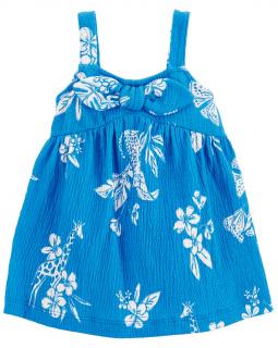 CARTER'S Šaty Blue Floral dievča 12m