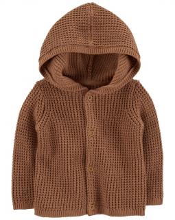 CARTER'S Sveter s kapucňou Brown neutrál 12m