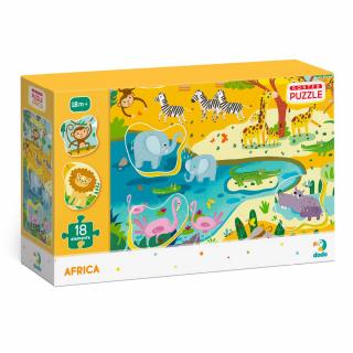 DODO Puzzle s triedením obrázkov Afrika 18 dielov