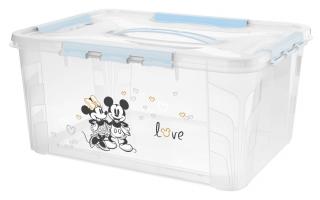 Domácí úložný box  Mickey &amp; Minnie , Matná modrá XL