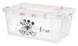 Domácí úložný box  Mickey &amp; Minnie , Pastelová růžová S