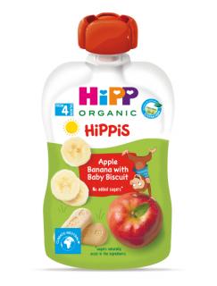 HiPP Príkrm ovocný Jablko, banán a Baby sušienky BIO 100 g, 4m+