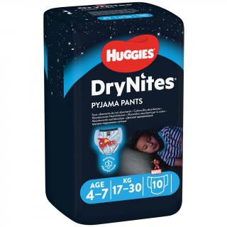 HUGGIES DryNites Nohavičky plienkové jednorazové pre chlapca 4-7 rokov (17-30 kg) 10 ks