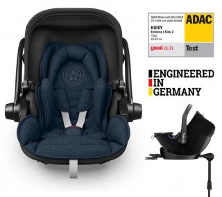 KIDDY Autosedačka Evoluna i-size 2 + Isofix základňa  40-83 cm Indigo blue melange icy grey