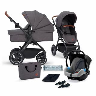 KINDERKRAFT Kočík kombinovaný B-tour Lite 3v1 Dark Grey