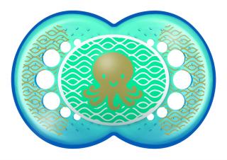 MAM Cumlík Clearline 6m+, silikón modrá chobotnica