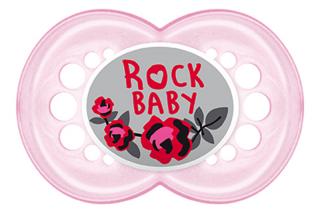 MAM Cumlík ortodontický Rock'n'Roll 6m+, silikón ružový, Rock baby