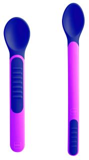 MAM Lyžičky feeding spoons &amp; Cover, 6m+, fialové