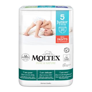 MOLTEX Pure&amp;Nature Nohavičky plienkové jednorazové 5 Junior (9-14 kg) 20 ks