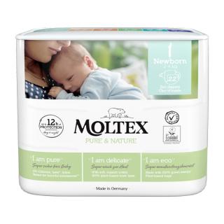 MOLTEX Pure&amp;Nature Plienky jednorazové 1 Newborn (2-4 kg) 22 ks