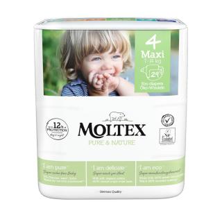 MOLTEX Pure&amp;Nature Plienky jednorazové 4 Maxi (7-18 kg) 29 ks