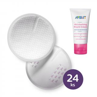 Philips AVENT Krém na bradavky 30 ml + Vložky do podprsenky jednorazové 24 ks