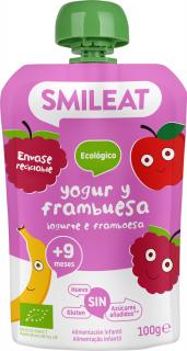 SMILEAT Organic Jogurtové vrecko s malinami 100 g, 12m+
