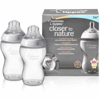 TOMMEE TIPPEE Dojčenská fľaša C2N, 2 ks 340ml, 3 + m