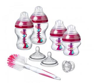 TOMMEE TIPPEE Sada dojčenských fľaštičiek C2N Anti-colic s kefou Pink