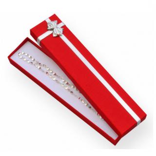 Červená darčeková krabička na náramok, stužka zlatej farby