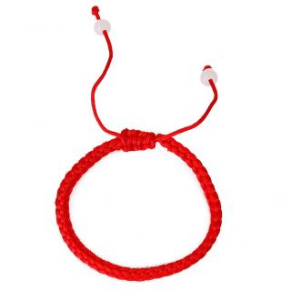 Červený rozťahovací náramok proti urieknutiu, biele perly - bižutéria