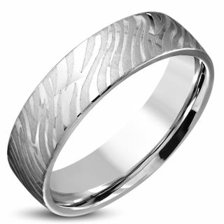 Prsteň z chirurgickej ocele, zebra, strieborná farba Rozmer prsteňa: 51