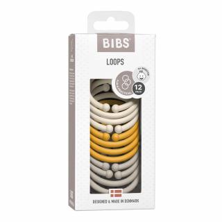 BIBS Loops krúžky 12ks Varianta: Ivory/Honey Bee/Sand