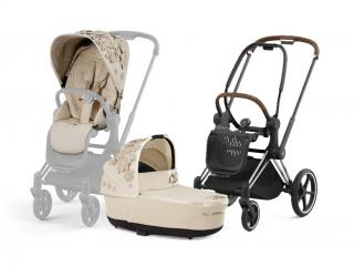 Cybex Priam Kombinovaný kočík 2v1 Simply Flowers Mid Beige Varianta: s podvozkom CHROME/BROWN
