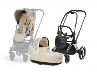 Cybex Priam Kombinovaný kočík 2v1 Simply Flowers Mid Beige Varianta: s podvozokom CHROME BLACK