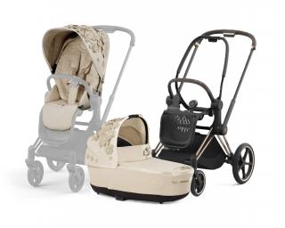 Cybex Priam Kombinovaný kočík 2v1 Simply Flowers Mid Beige Varianta: s podvozokom ROSE GOLD
