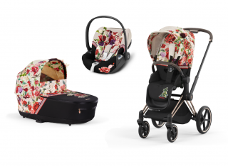 Cybex Priam Kombinovaný kočík 3v1 FASHION Spring Blossom s podvozkom rose gold Varianta: Light