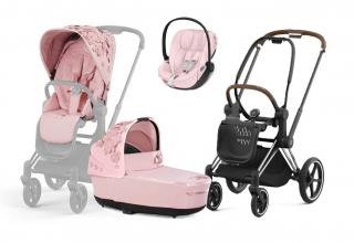 Cybex Priam Kombinovaný kočík 3v1 Simply Flowers Light Pink Varianta: s podvozkom CHROME/BROWN