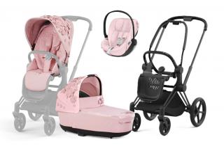 Cybex Priam Kombinovaný kočík 3v1 Simply Flowers Light Pink Varianta: s podvozokom MATT BLACK