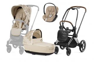 Cybex Priam Kombinovaný kočík 3v1 Simply Flowers Mid Beige Varianta: s podvozkom CHROME/BROWN