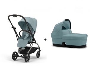Cybex Športový kočík Eezy S Twist+2 + Hlboká vanička ZDARMA Varianta: Stormy Blue / Taupe Frame