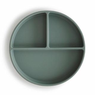 Mushie Delený silikónový tanier s prísavkou Varianta: Cambridge Blue