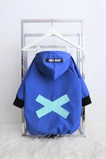 Ľahšia soft predĺžená bunda krížik - modrá Veľkosť: 1-2 roky