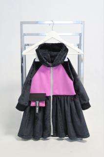 Mikino-kabátik čierna/lila Veľkosť: 3-4 roky