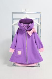 Pískací softshellový kabátik levanduľa/baby ružová Veľkosť: 7-8 rokov