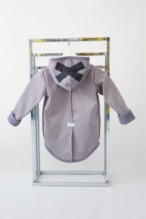 Pískací softshellový kabátik s krížikom sivý melír Veľkosť: 1-2 roky