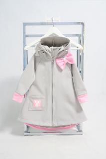 Pískací softshellový kabátik sv.sivá/baby ružová Veľkosť: 1-2 roky
