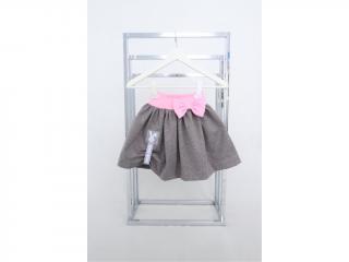 Pískacia balóniková sukňa sivý melír/baby ružová Veľkosť: 1-2 roky