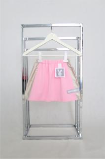 Pískacia sukňa s lampasmi baby ružová/metalická koženka Veľkosť: 1-2 roky