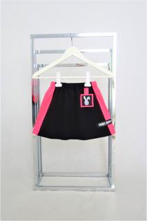 Pískacia sukňa s lampasmi čierna/neon ružová Veľkosť: 1-2 roky