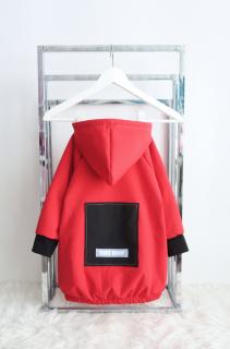 Soft predĺžená bunda s chĺpkovým rubom - červená Veľkosť: 1-2 roky