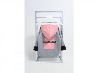 Softshellová pískacia bunda sivý melír/ružová Veľkosť: 3-4 roky