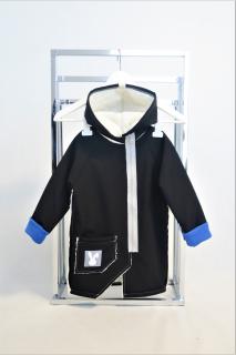 Softshellový kabát s chĺpkovým rubom čierna/modrá Veľkosť: 3-4 roky