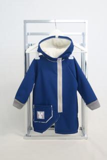 Softshellový kabát s chĺpkovým rubom modá/sivá Veľkosť: 1-2 roky